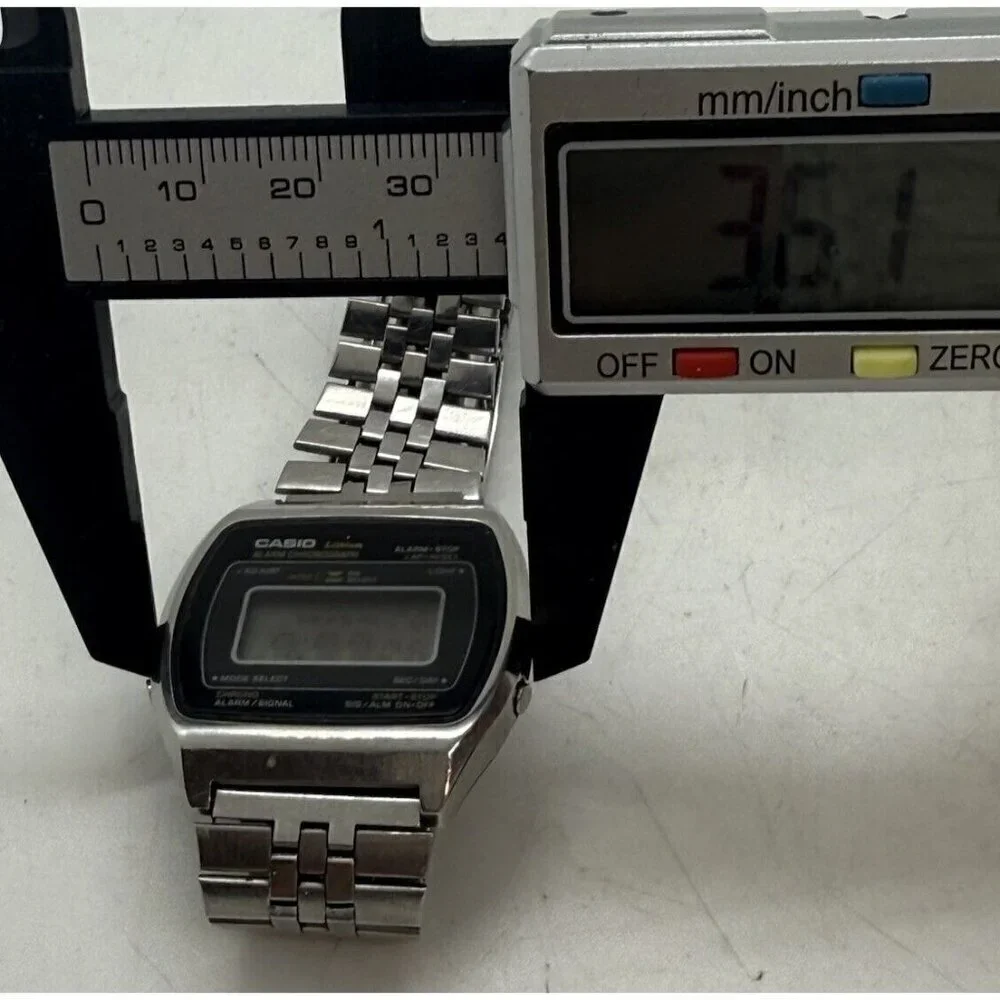 Casio Lithium Alarm Chronograph 83QS-27 Quartz Battery Men Watch Japan Stainless